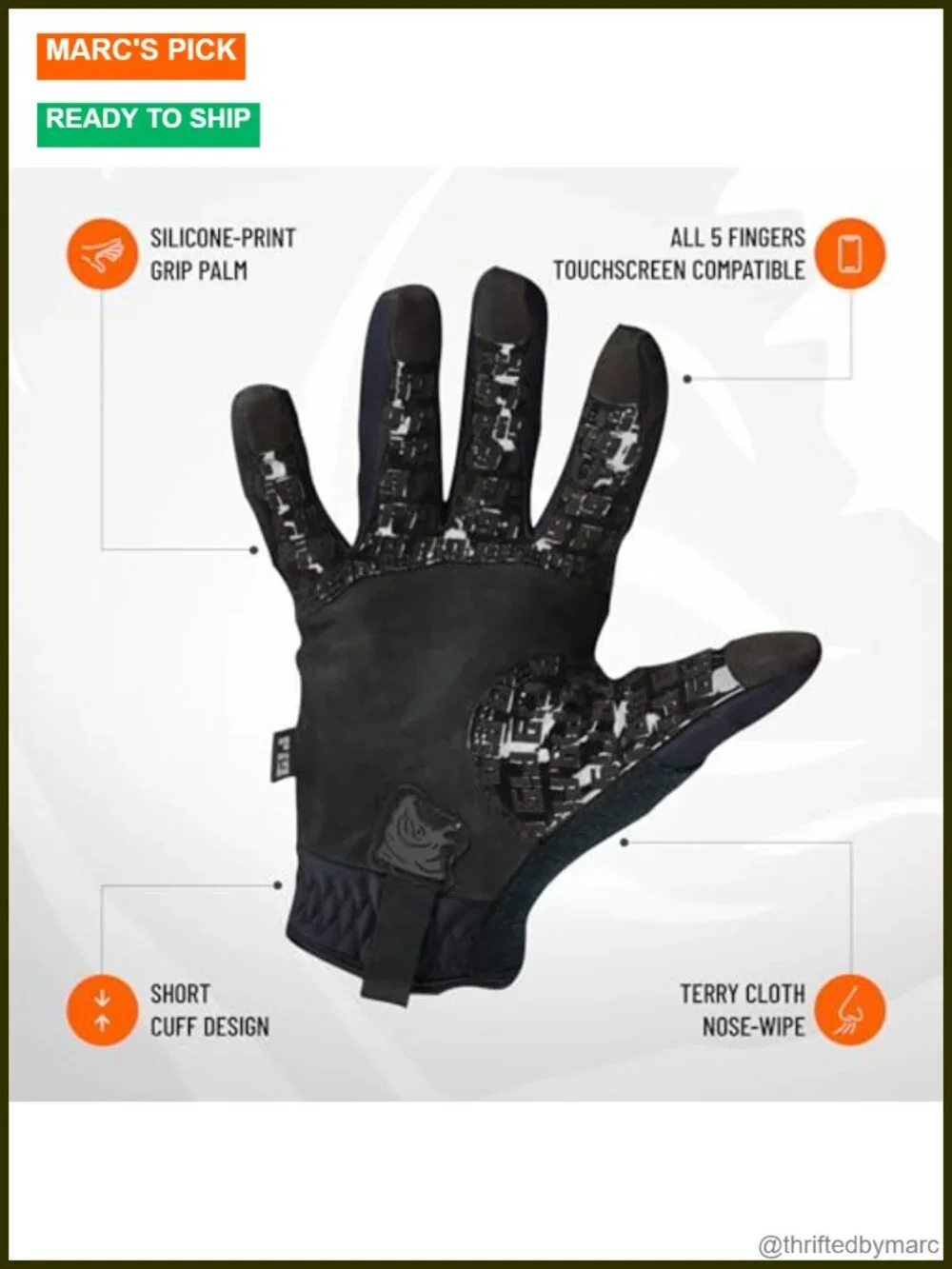 Full Dexterity Cold Weather Gloves with Touchscreen, 1 Pair